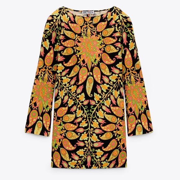 Zara Colorful Floral Print Open Back Mini Dress - Picture 9 of 11